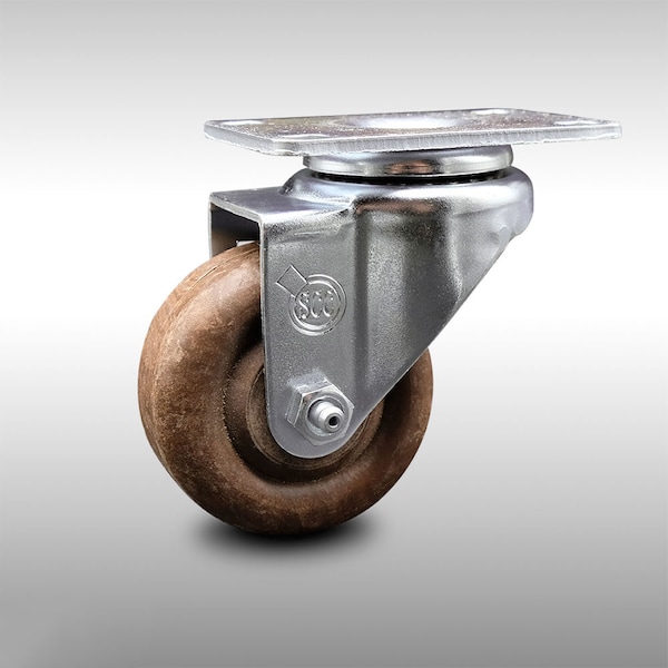 3 Inch SS High Temp Glass Filled Nylon Wheel Swivel Top Plate Caster SCC